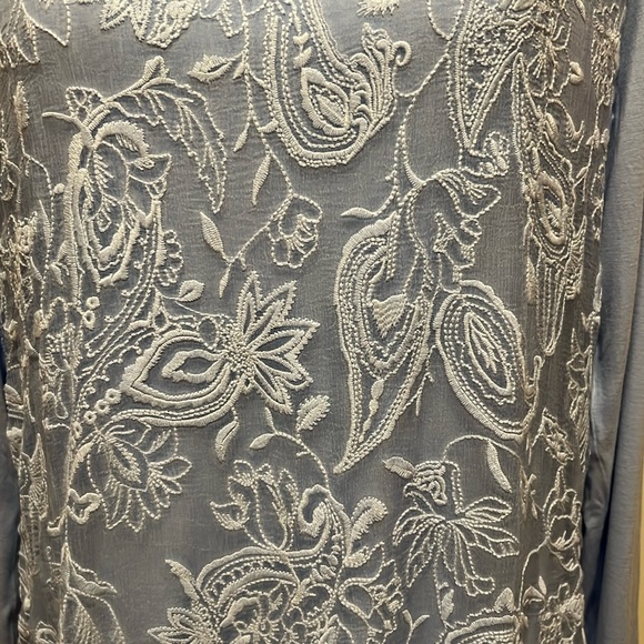 Soft Surroundings Adele Silk Tunic in Baby Blue, Size Medium - Picture 6 of 17